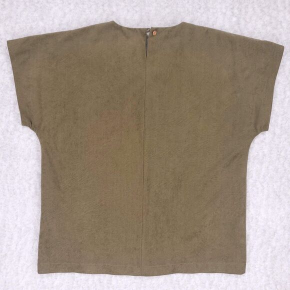 VTG Bead Embroidered Leaf Applique Top Womens 12 Art to Wear Blouse Embellished - Picture 2 of 9